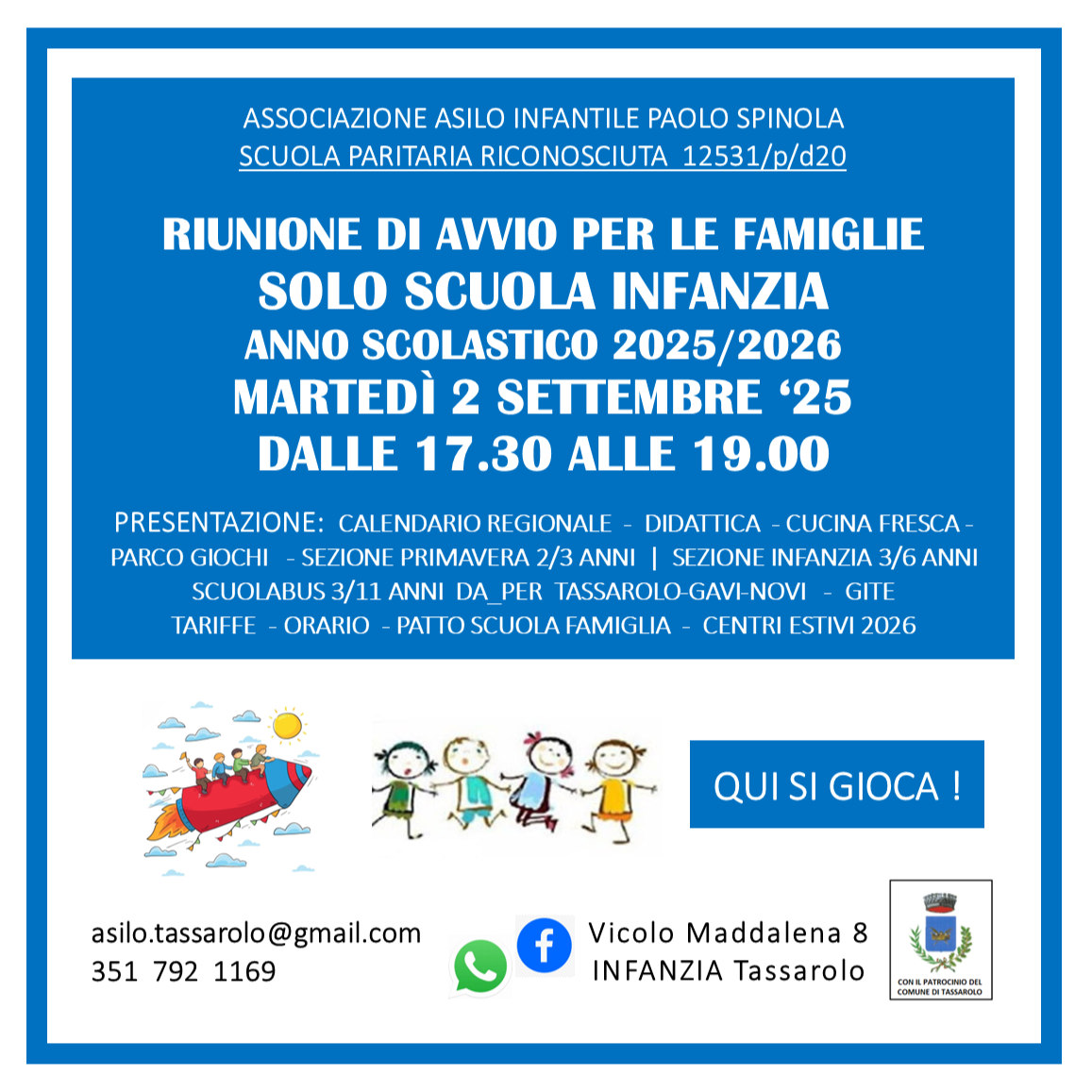 riunione PER GENITORI INFANZIA 02 SETT 25 Riunione Infanzia-Primavera