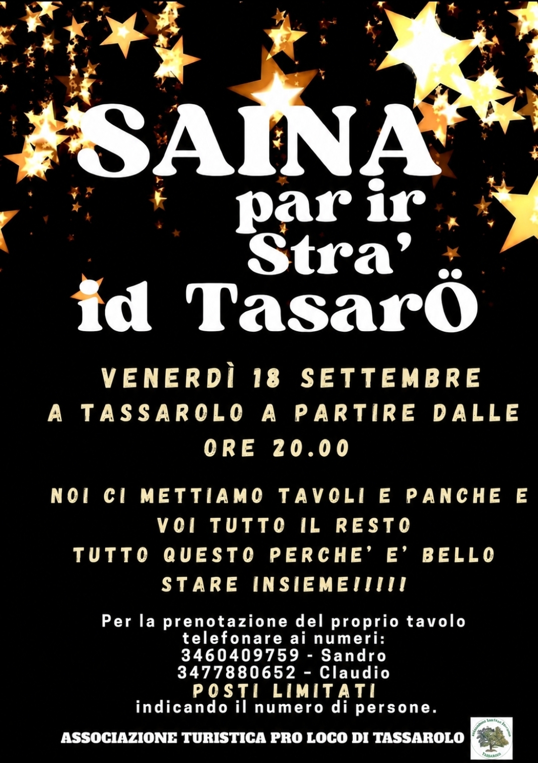 cena per le strade di Tassarolo 2026